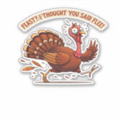Funny Escaping Turkey Erntedank Klassischer T - Sh Aufkleber (Vorderseite)
