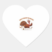 Funny Escaping Turkey Erntedank Klassischer T - Sh Herz-Aufkleber (Vorderseite)
