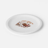 Funny Escaping Turkey Erntedank Klassischer T - Sh Pappteller (Schrägansicht)