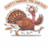 Funny Escaping Turkey Thanksgiving Classic T-Shirt Aufkleber (Vorderseite)