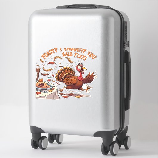 Funny Escaping Turkey Thanksgiving Classic T-Shirt Aufkleber (Koffer)