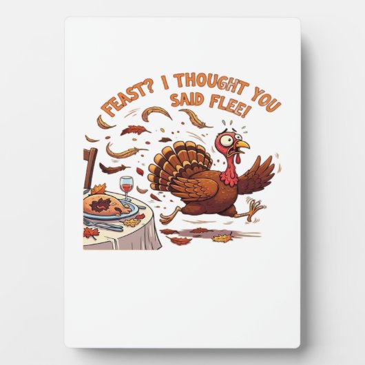 Funny Escaping Turkey Thanksgiving Classic T-Shirt Fotoplatte (Vorderseite)