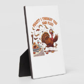 Funny Escaping Turkey Thanksgiving Classic T-Shirt Fotoplatte (Seite)