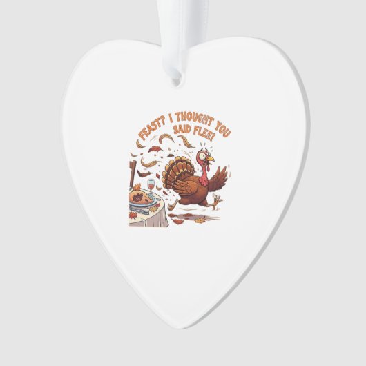 Funny Escaping Turkey Thanksgiving Classic T-Shirt Ornament (Vorderseite)
