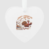 Funny Escaping Turkey Thanksgiving Classic T-Shirt Ornament (Vorderseite)