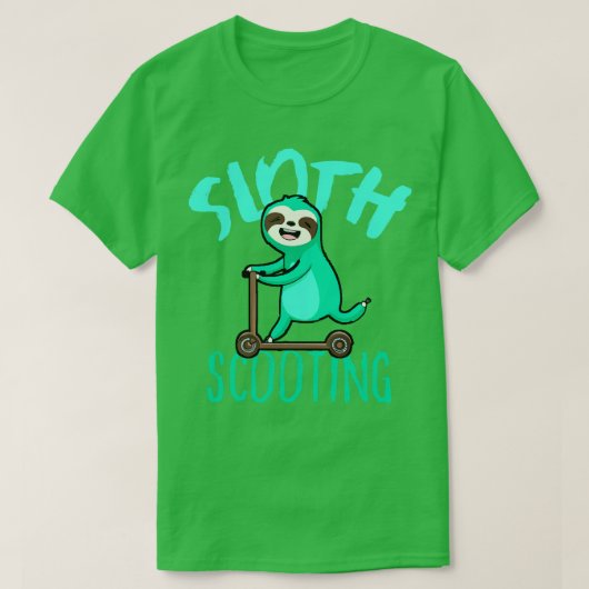Funny EScooter Niedlich Kawaii Sloth Driving Scoot T-Shirt (Design vorne)