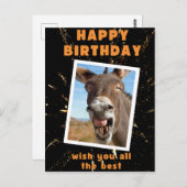 Funny Esel Geburtstag Postkarte (Vorne/Hinten)