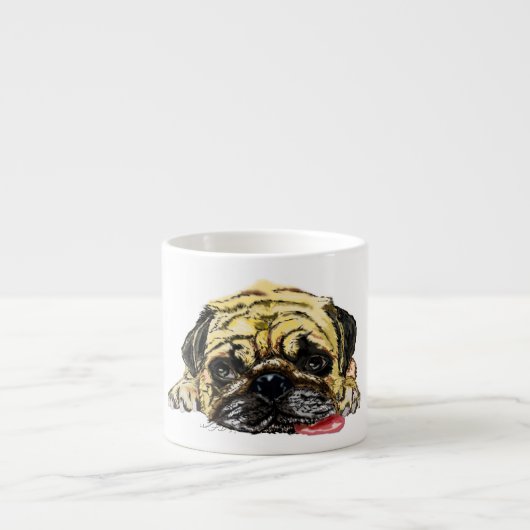 Funny Espresso Cup mit Mops Dog Espressotasse (Vorderseite)