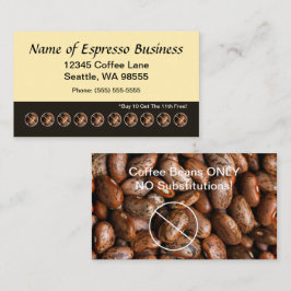 Funny Espresso Punch Card Kaffeebohnen Treuekarte