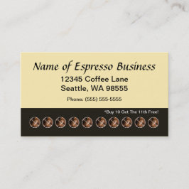 Funny Espresso Punch Card Kaffeebohnen Treuekarte