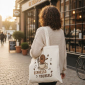 Funny Espresso Yourself Singing Coffee Bean Pun Tragetasche