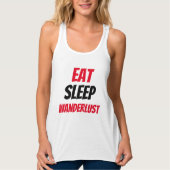 Funny! Essen Schlafen Wanderlust Tank Top (Vorderseite)