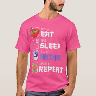 Funny essen Sleep Anime Wiederholung Anime Japan M T-Shirt