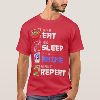 Funny essen Sleep Anime Wiederholung Anime Japan M T-Shirt