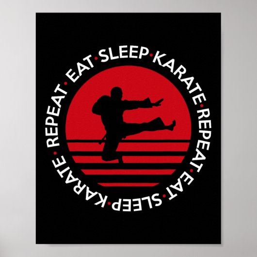 Funny essen Sleep Karate Wiederholung Poster (Vorne)