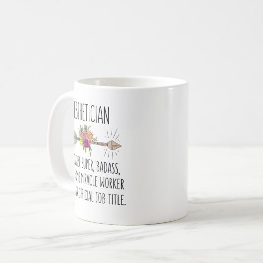Funny Esthetician Beautician Geschenk Idee Kaffeetasse (Vorderseite Links)