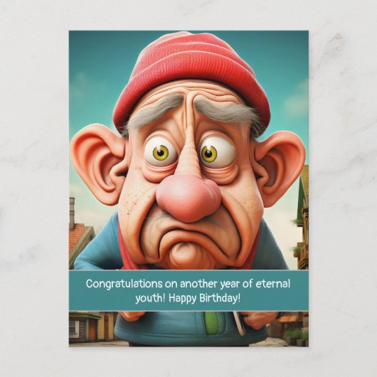 Funny Eterne Jugend Meilenstein Geburtstag Postkarte (Vorderseite)
