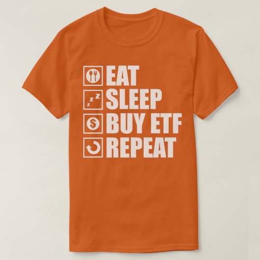 Funny ETF Sprichwort Eat Sleep Kaufen ETFs T-Shirt (Design vorne)