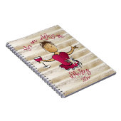 Funny Ethnic Female Cartoon Glamourous Glitzer Notizblock (Rechte Seite)