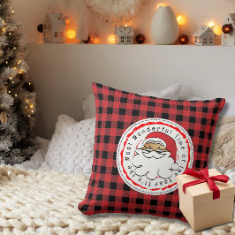 Funny Ethnic Santa Cartoon Red Black Buffalo Karie Kissen