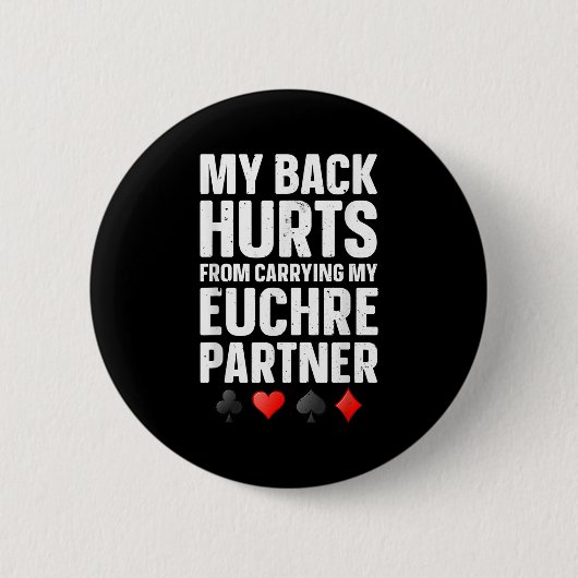 Funny Euchre Kunst für Männer Frauen Euchre Partne Button (Vorderseite)
