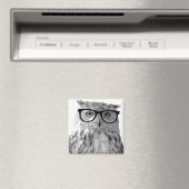 Funny Eule Magnet | Vogel mit Brille (In Situ (Geschirrspüler))