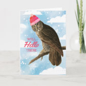 Funny Eule Strickkiste handgefertigt Weihnachten (Vorderseite)