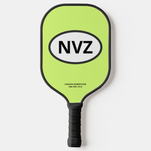 Funny Euro Abkürzung Oval NVZ Custom Pickleball Schläger (Rückseite)