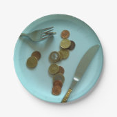 Funny Europe Money Party Paper Teller, Euro Coins Pappteller (Vorderseite)