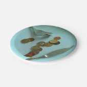 Funny Europe Money Party Paper Teller, Euro Coins Pappteller (Schrägansicht)