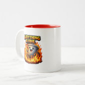 Funny Everything Is Fine Trash Can Mug Zweifarbige Tasse (Vorderseite Links)