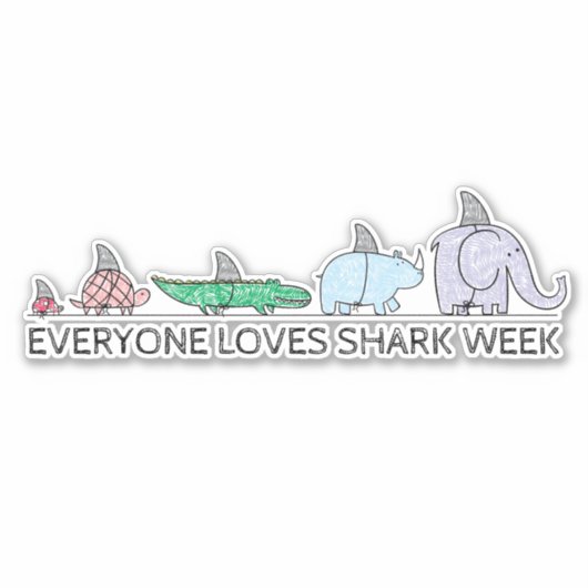 Funny Everywhere Lieben Shark Week Aufkleber (Vorderseite)