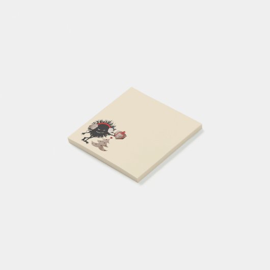 Funny Evil Bug gibt Weihnachten Geschenk Post-it Klebezettel (angewinkelt)