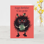 Funny Evil Bug Student Lieben lesen Geek Birthday Karte (Gelbe Blume)