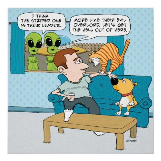 Funny Evil Cat Poster (Vorderseite)