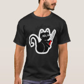 Funny Evil Cat with Knife – Dark Humor Design T-Shirt (Vorderseite)