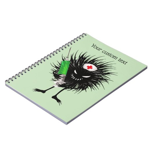 Funny Evil Character Nurse Syringe Gothic Notizblock (Linke Seite)
