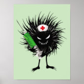Funny Evil Character Nurse Syringe Gothic Poster (Vorne)