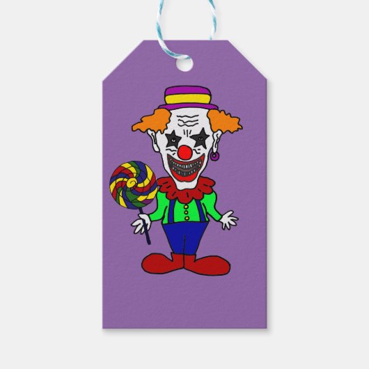 Funny Evil Clown frisst Lollipop Candy Cartoon Geschenkanhänger (Vorderseite)