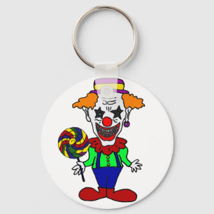 Funny Evil Clown frisst Lollipop Candy Cartoon Schlüsselanhänger