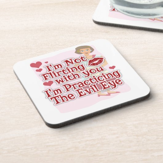 Funny Evil Eye Hausfrau Sprichwort Getränkeuntersetzer (Linke Seite)