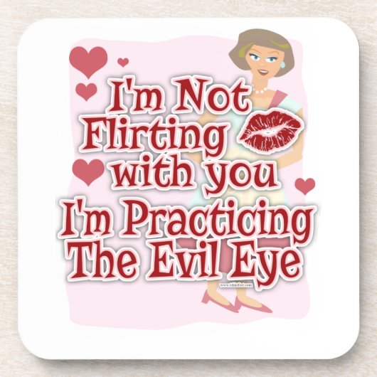 Funny Evil Eye Hausfrau Sprichwort Getränkeuntersetzer (Vorderseite)