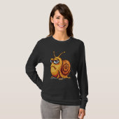 Funny evil grimace, cartoon snail with bad mood T-Shirt (Vorne ganz)