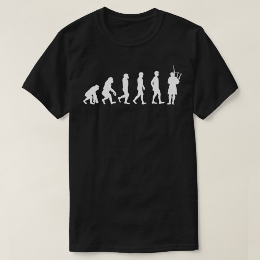 Funny Evolution Bagpipe Player T-Shirt (Design vorne)