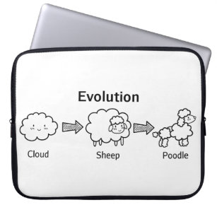 Funny Evolution Cloud Sheep Poodle Laptopschutzhülle