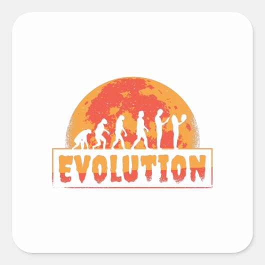 Funny Evolution From Monkey to Zombie Quadratischer Aufkleber (Vorderseite)