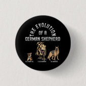 Funny Evolution German Shepherd Dinosaurus Pet Dog Button (Vorderseite)