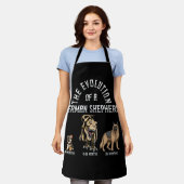 Funny Evolution German Shepherd Dinosaurus Pet Dog Schürze (Getragen)