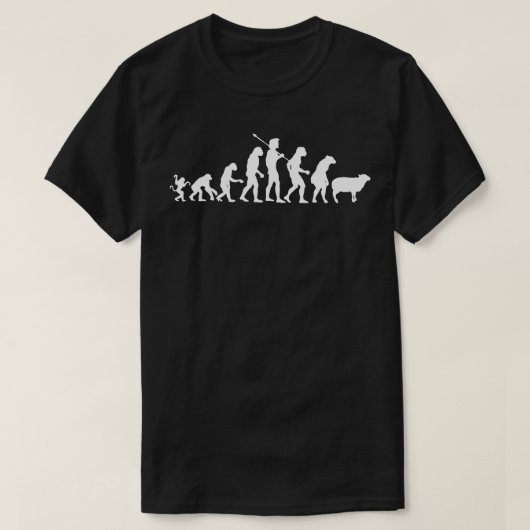 Funny Evolution Man Evolved Into Sheep  T-Shirt (Design vorne)