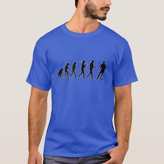Funny Evolution Man - Fußballspieler T-Shirt (Vorderseite)